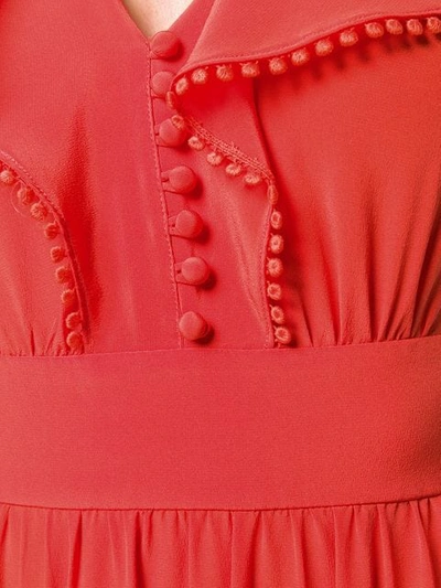 Shop Vanessa Bruno Ruffle Trim Maxi Dress In Red
