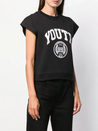 Shop Msgm T-shirt Mit "youth"-print In Black