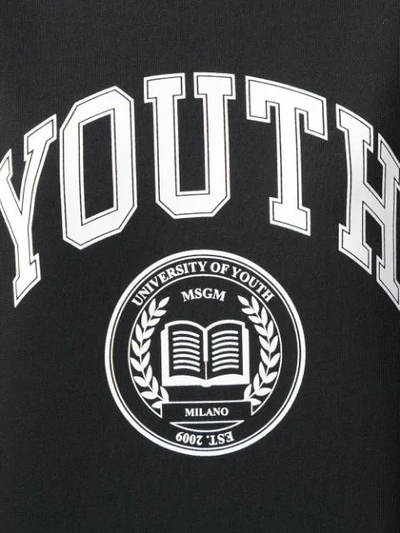 Shop Msgm T-shirt Mit "youth"-print In Black