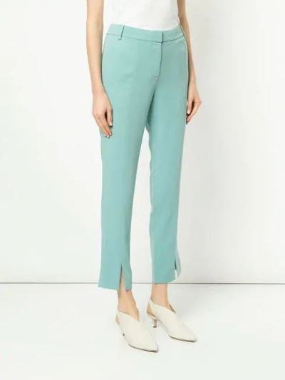 Shop Tibi Slim Fit Trousers In Blue