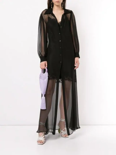 Shop Alberta Ferretti Sheer Layered Dress - Black