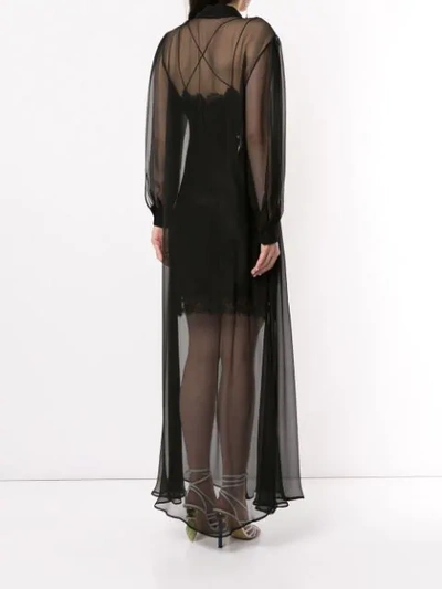 Shop Alberta Ferretti Sheer Layered Dress - Black