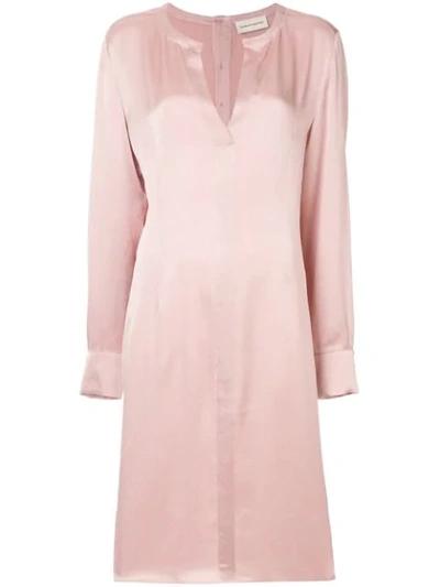 Shop Mansur Gavriel V-neck Tunic Dress In Pink