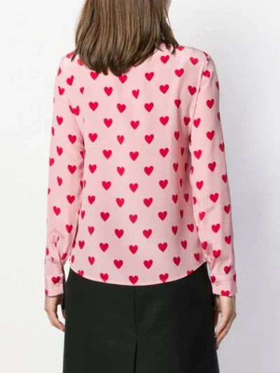 Shop Red Valentino Heart Print Blouse In Pink