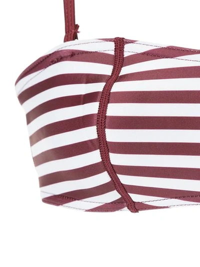 Shop Duskii Striped Bandeau Bikini In Red