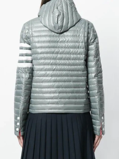 Shop Thom Browne Quilted Down Fill Hooded Jacket In Nylon Tech In Grey