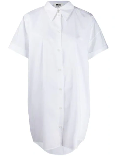 Shop Mm6 Maison Margiela Oversized Shirt Dress In White