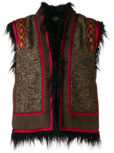 Shop Etro Bohemian Vest - Brown