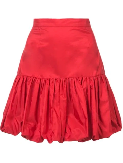 Shop Stella Mccartney Taffeta Peplum Skirt In Red