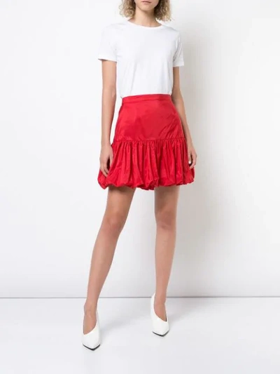 Shop Stella Mccartney Taffeta Peplum Skirt In Red