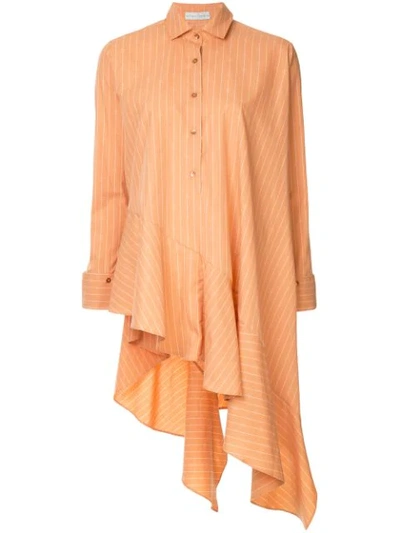 Shop Palmer Harding Oversized Pinstripe Shirt In Orange