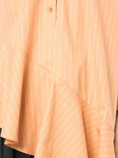 Shop Palmer Harding Oversized Pinstripe Shirt In Orange