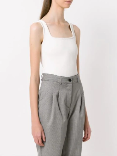 Shop Egrey Knit Ribbed Bodysuit - White