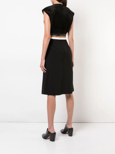 Shop Derek Lam Sleeveless A-line Dress With Tricolor Belt - Black