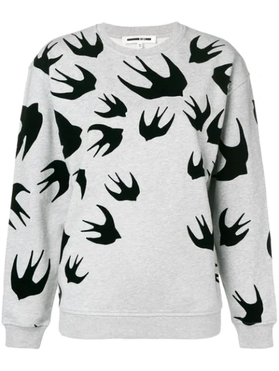 Shop Mcq By Alexander Mcqueen Swallow Print Sweatshirt In Grey