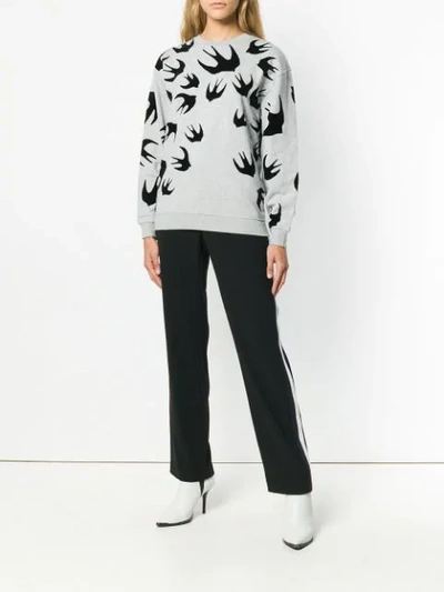 Shop Mcq By Alexander Mcqueen Swallow Print Sweatshirt In Grey