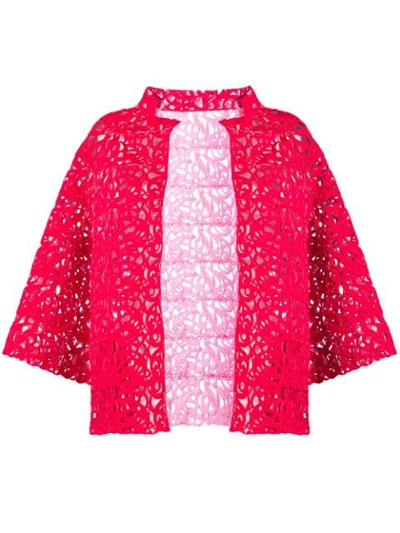 GIANLUCA CAPANNOLO FLORAL LASER CUT JACKET - 红色