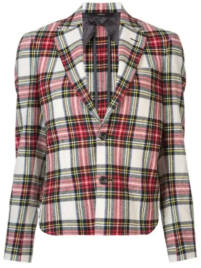 Shop R13 Checked Jacket In Ecru/red/multi