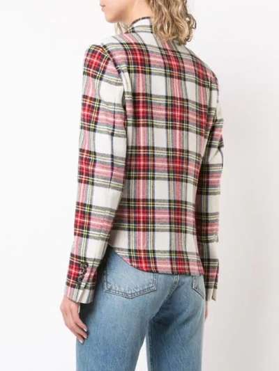 Shop R13 Checked Jacket In Ecru/red/multi