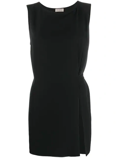 Shop Blanca Wrap-style Mini Dress - Black