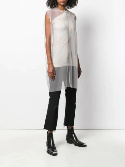 Shop Rick Owens Sheer Tunic Top In Neutrals