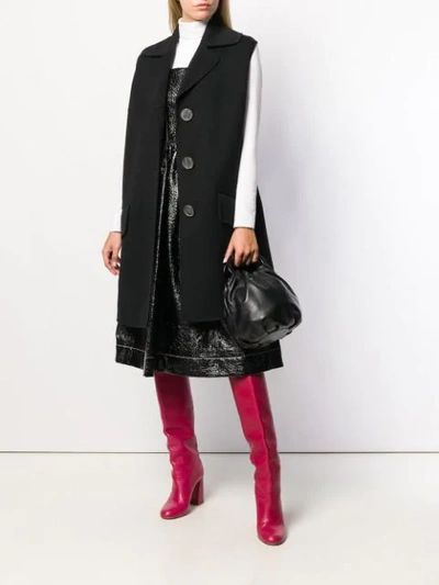 Shop Marni Sleeveless Midi Coat In Black