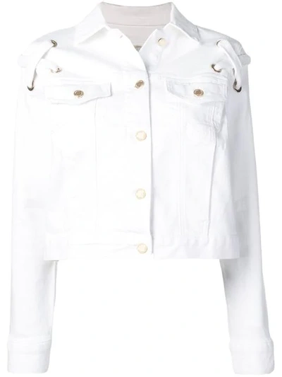 Shop Michael Michael Kors White Denim Jacket