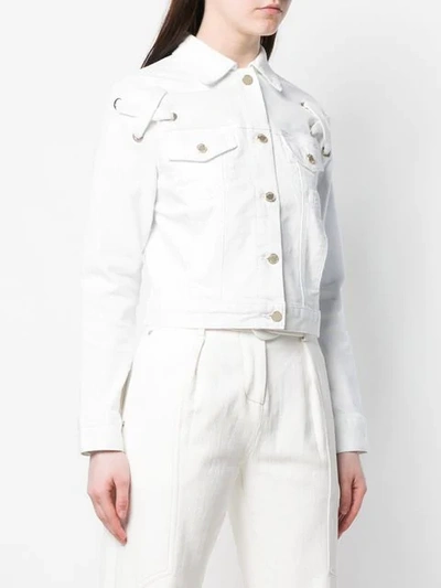 Shop Michael Michael Kors White Denim Jacket