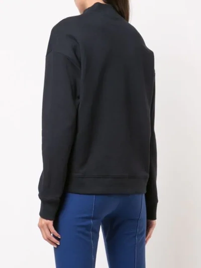 Shop Derek Lam 10 Crosby Ribbed Mock Neck Collar Sweatshirt - Blue