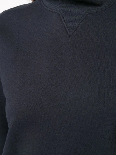 Shop Derek Lam 10 Crosby Ribbed Mock Neck Collar Sweatshirt - Blue