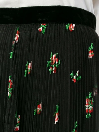 Shop Philosophy Di Lorenzo Serafini Floral Pleated Skirt - Black