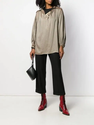 Shop Vivienne Westwood Anglomania Striped Shirt In Brown
