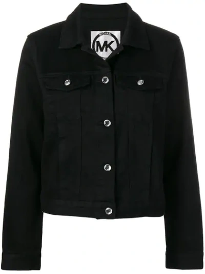 Shop Michael Michael Kors Basic Denim Jacket In Black