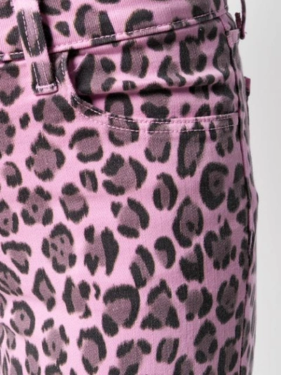 Shop J Brand Leopard Print Skinny Jeans In Pink