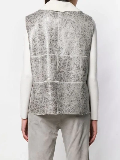 Shop Fabiana Filippi Shearling Waistcoat In Grey