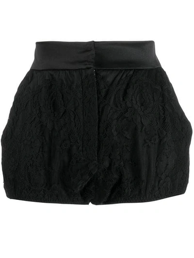 Shop Dolce & Gabbana Silk Short Shorts In Black