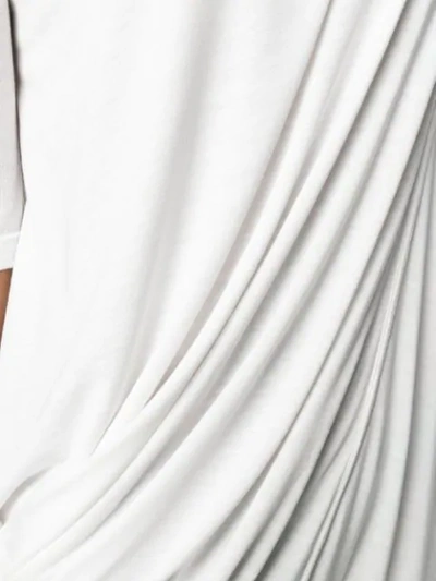 Shop Rick Owens Draped Midi Dress In White