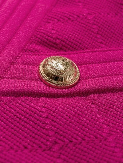 BALMAIN DIAMOND QUILTED MINI SKIRT - 粉色