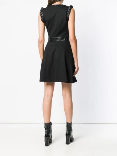 Shop Liu •jo Liu Jo Studded Belt Flared Dress - Black