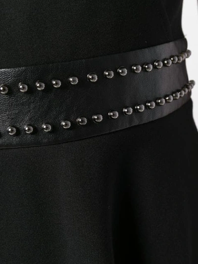 Shop Liu •jo Liu Jo Studded Belt Flared Dress - Black
