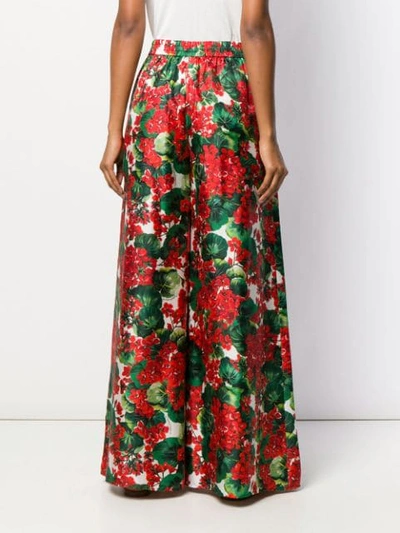 Shop Dolce & Gabbana Floral Palazzo Trousers In Red