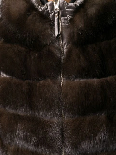 Shop Liska Padded Fur Waistcoat In Braun