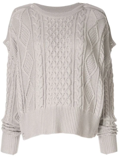 Shop Miharayasuhiro Cable Knit Slouchy Sweater In Grey