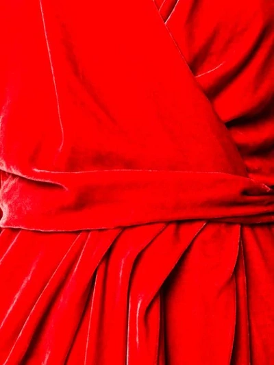 Shop Rick Owens Velvet Wrap Dress In Red
