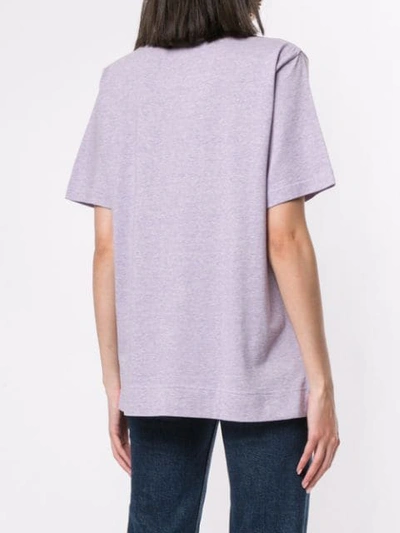 Shop Tu Es Mon Tresor Embroidered Short-sleeve T-shirt In Purple