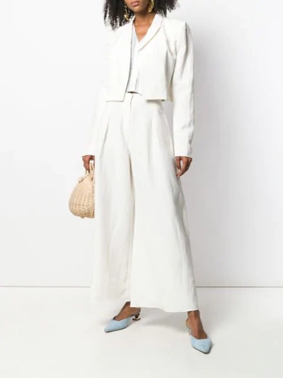 Shop Noon By Noor Cropped Rufus Waistcoat In White