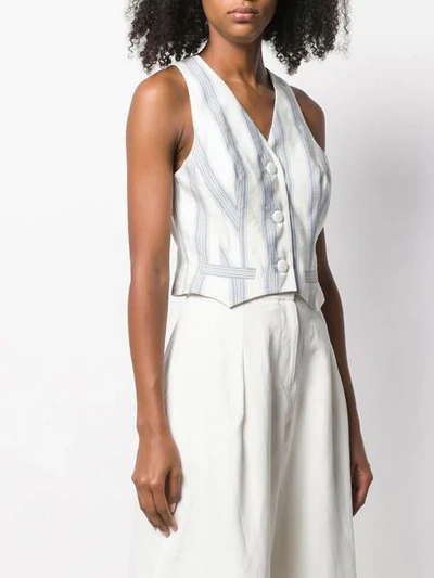 Shop Noon By Noor Cropped Rufus Waistcoat In White