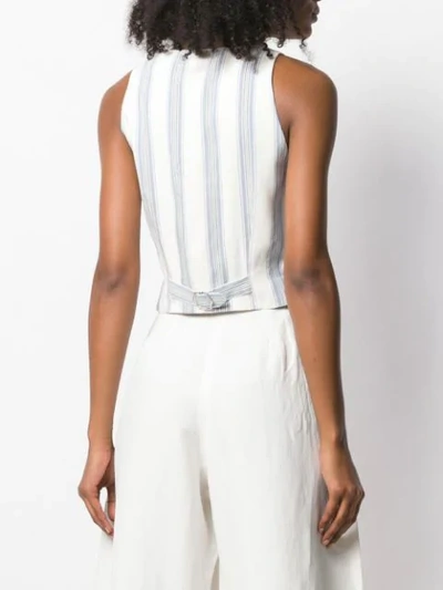 Shop Noon By Noor Cropped Rufus Waistcoat In White