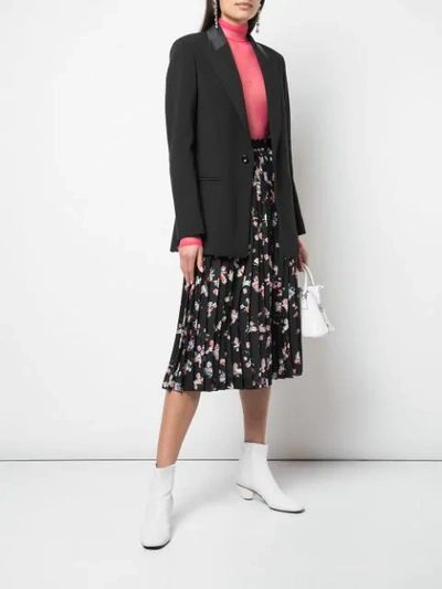 MAISON MARGIELA PLEATED FLORAL SKIRT - 黑色