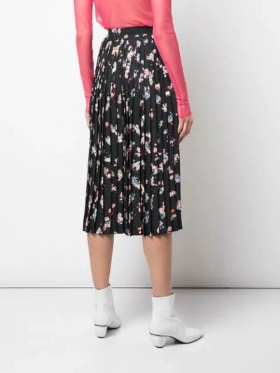 MAISON MARGIELA PLEATED FLORAL SKIRT - 黑色